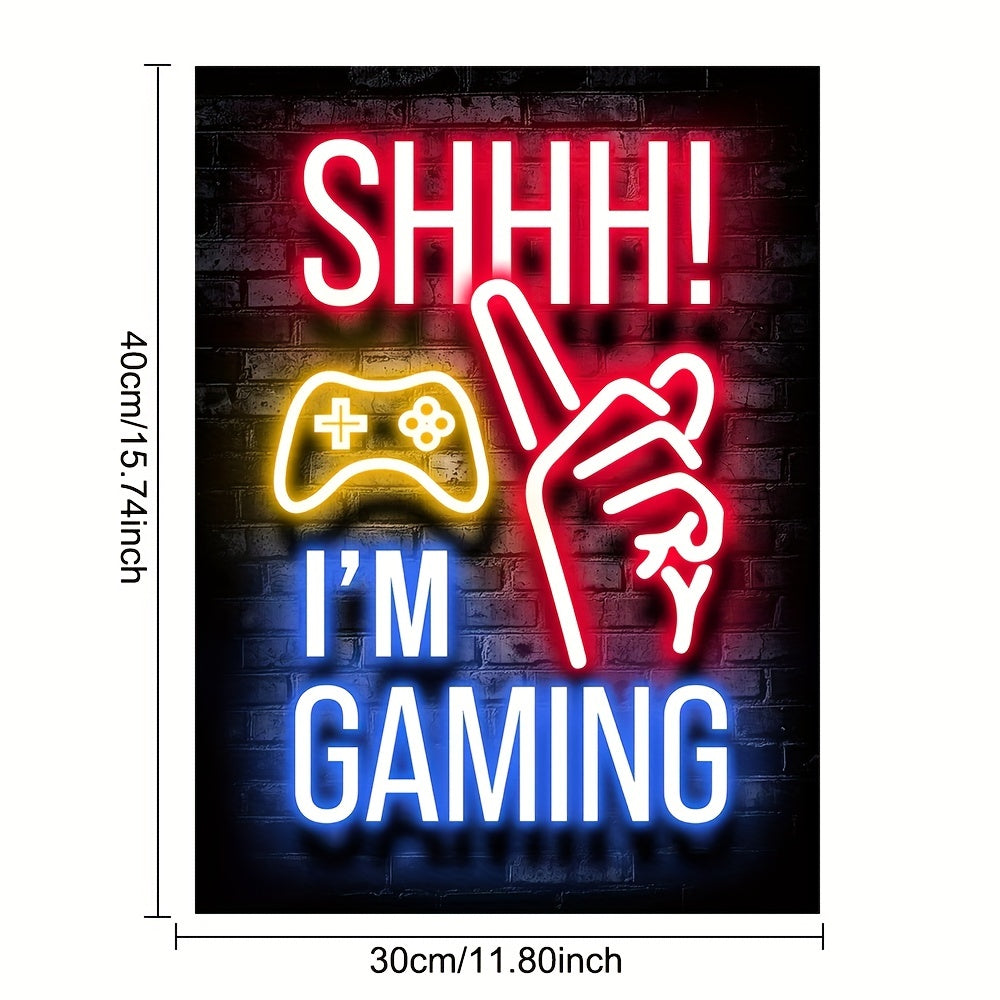 Neon Game Poster - Vibrant Canvas Painting