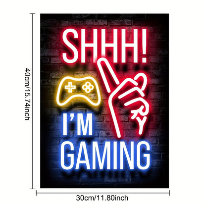 Neon Game Poster - Vibrant Canvas Painting