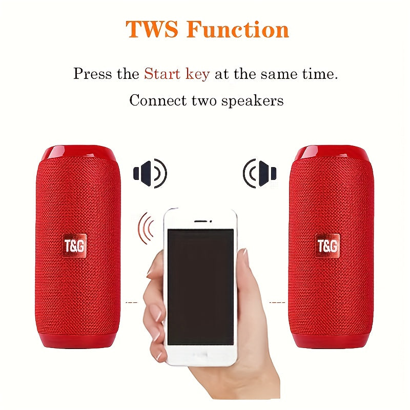 Portable Outdoor Wireless Bass Speaker With Charging Cable And Aux Cable