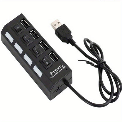 4-Port/7-Port Universal USB Hub with Independent Switches - Streamline Your Connectivity