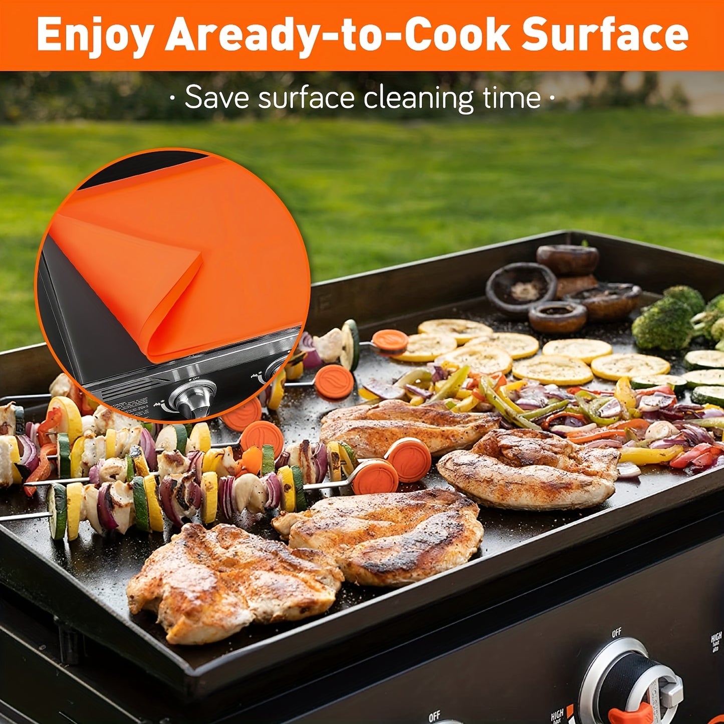 Griddle Silicone Protective Mat for Blackstone 28" & 36" Griddles - Heat-Resistant BBQ Mat