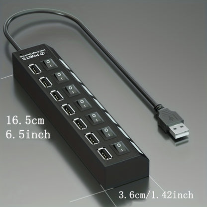 4-Port/7-Port Universal USB Hub with Independent Switches - Streamline Your Connectivity