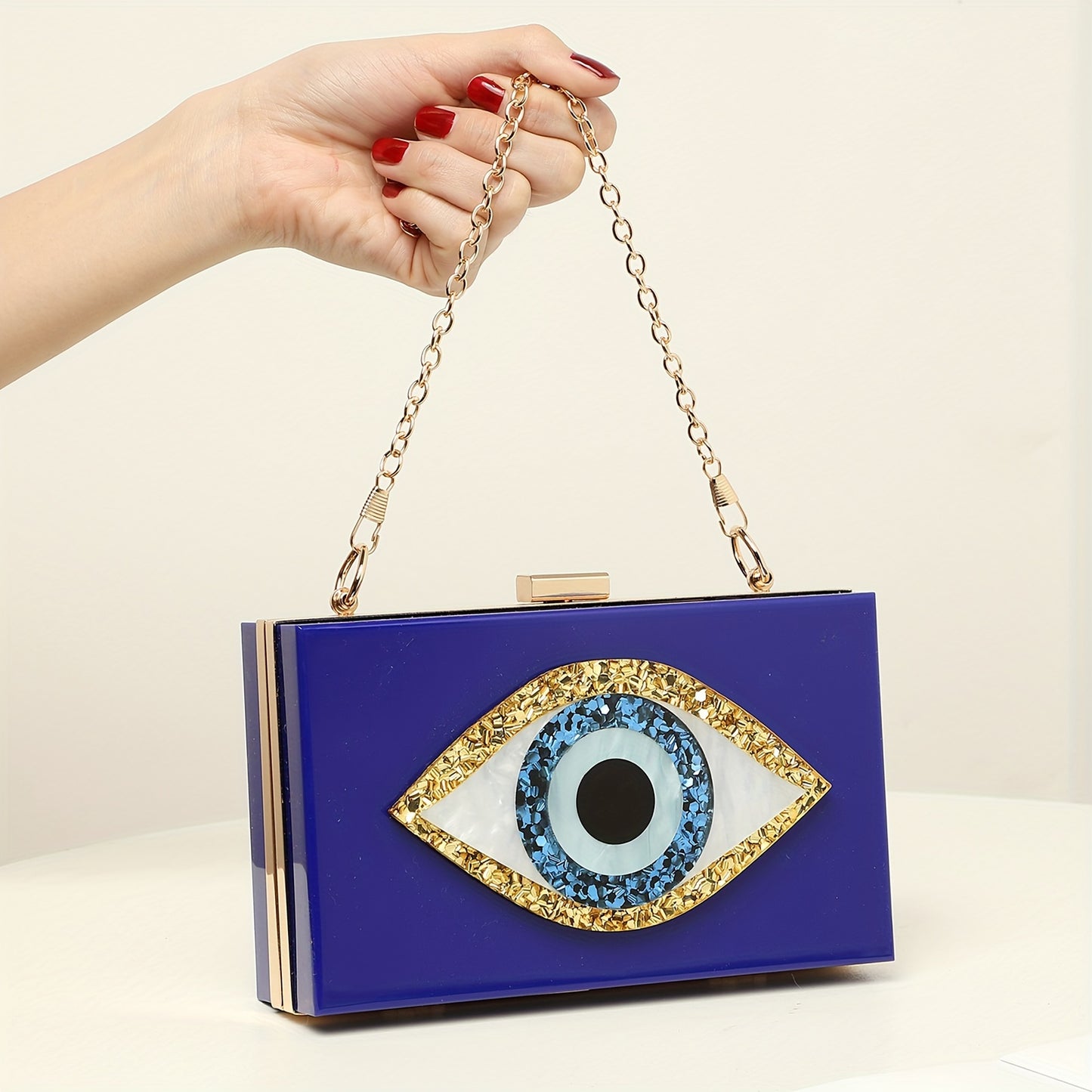 Evil Eye Acrylic Crossbody Clutch