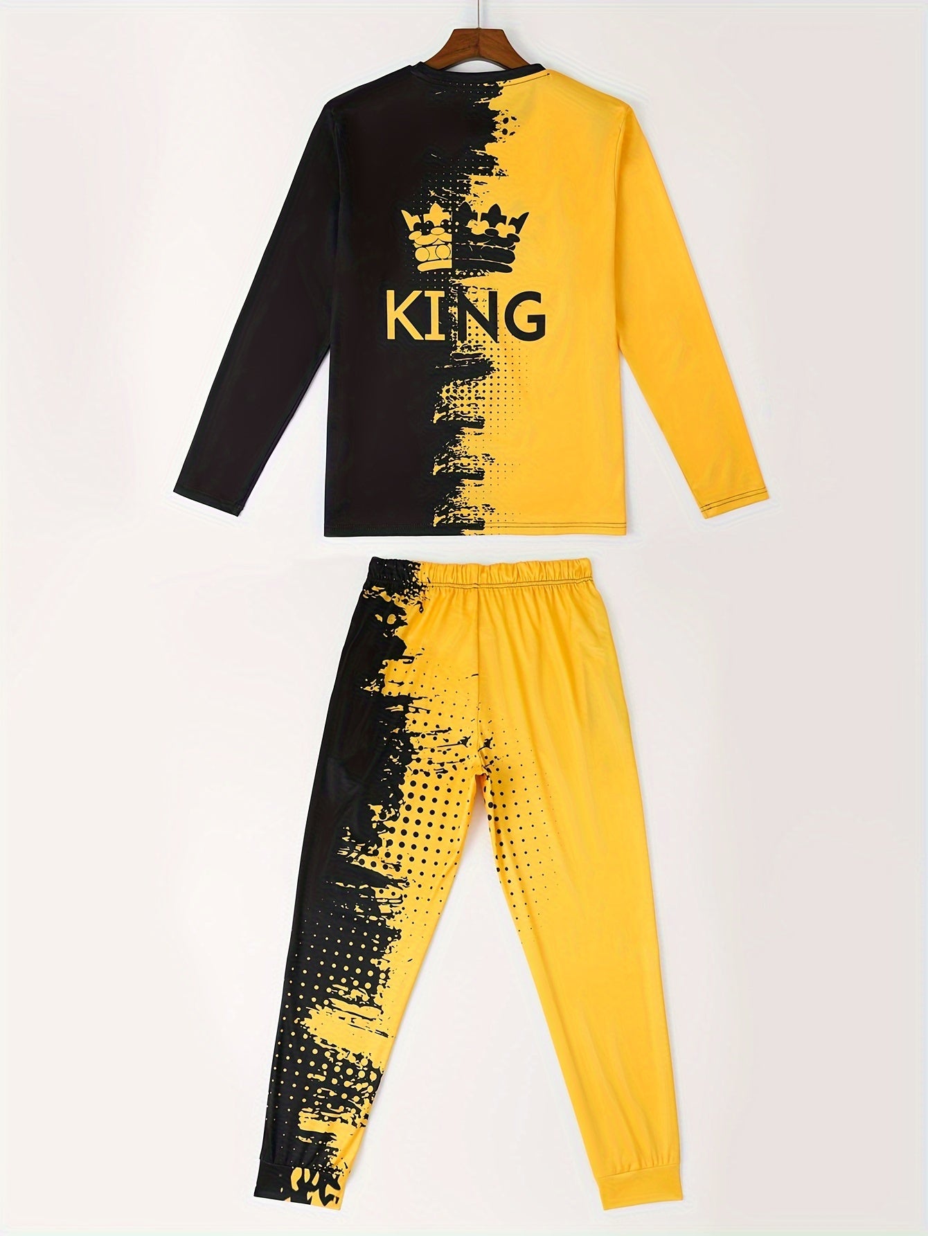 Casual KING Pattern Men's Summer 2Pcs Outfits