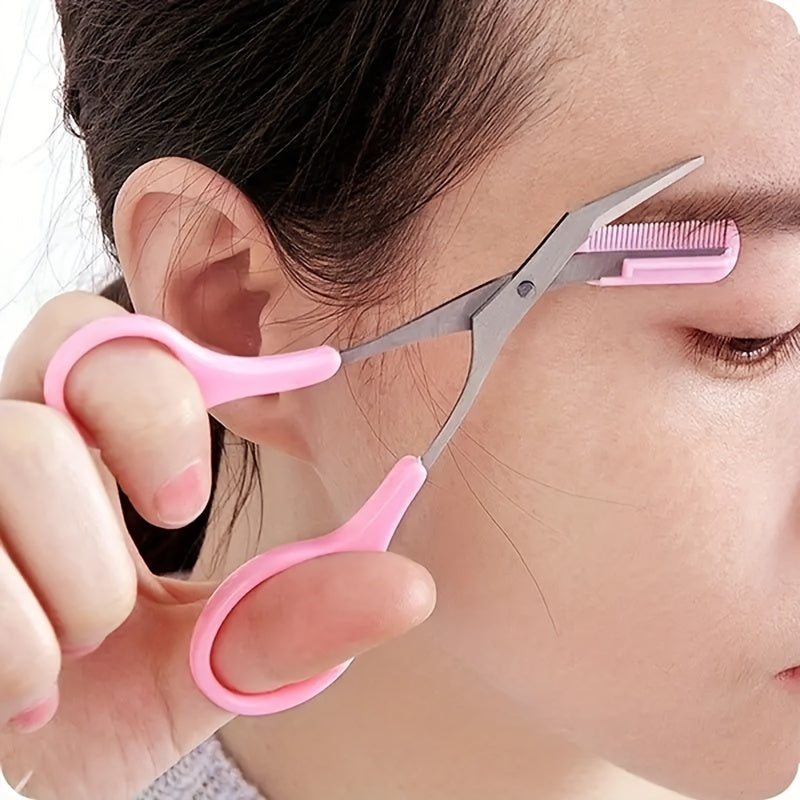 Eyebrow Trimmer Scissor With Comb Grooming Shaping