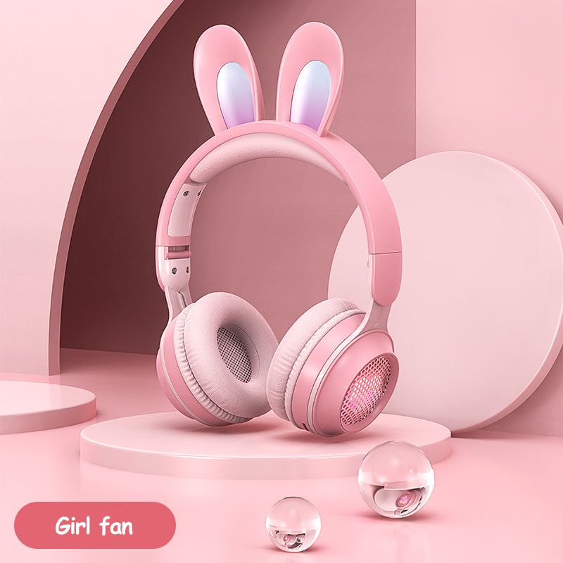 Hop into Fun with Cute Anime Rabbit Ear Headphones – Wireless and Luminous!