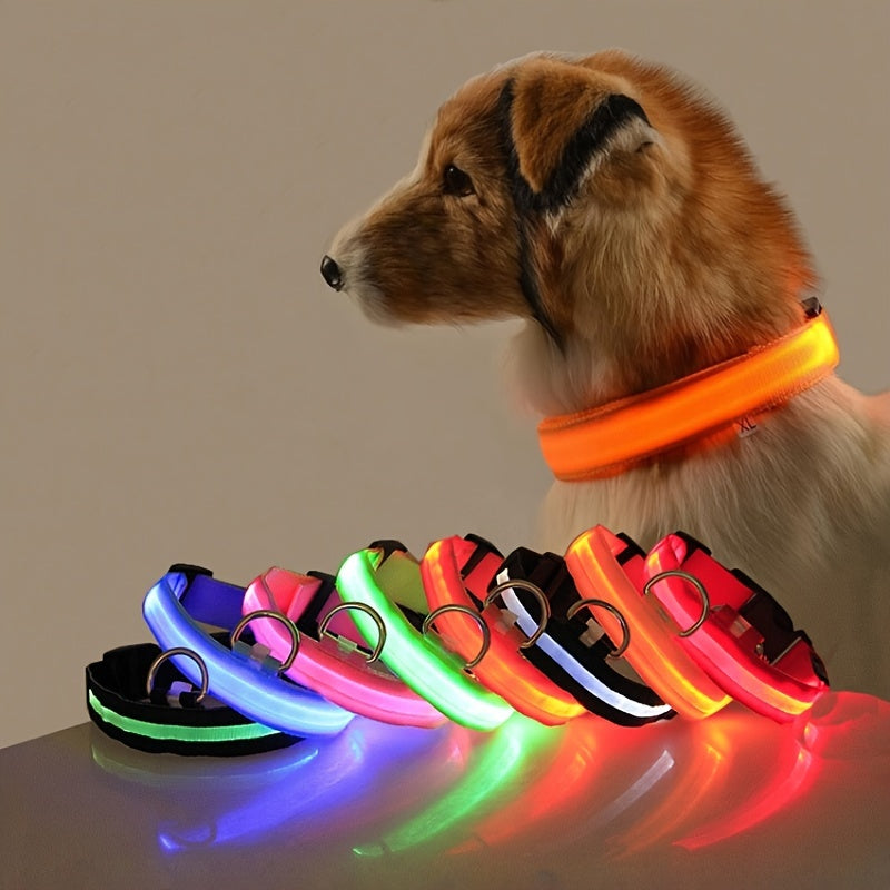 LED Glow-In-The-Dark Pet Collar For Small And Medium Dogs