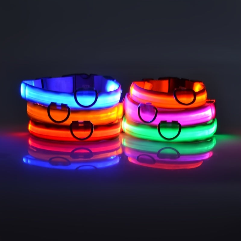 LED Glow-In-The-Dark Pet Collar For Small And Medium Dogs