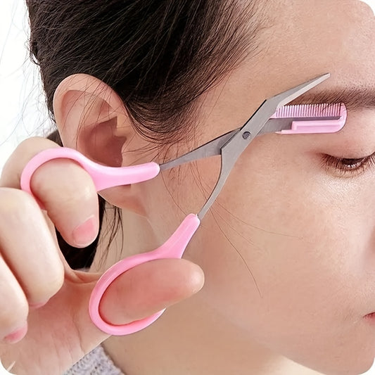 Eyebrow Trimmer Scissor With Comb Grooming Shaping