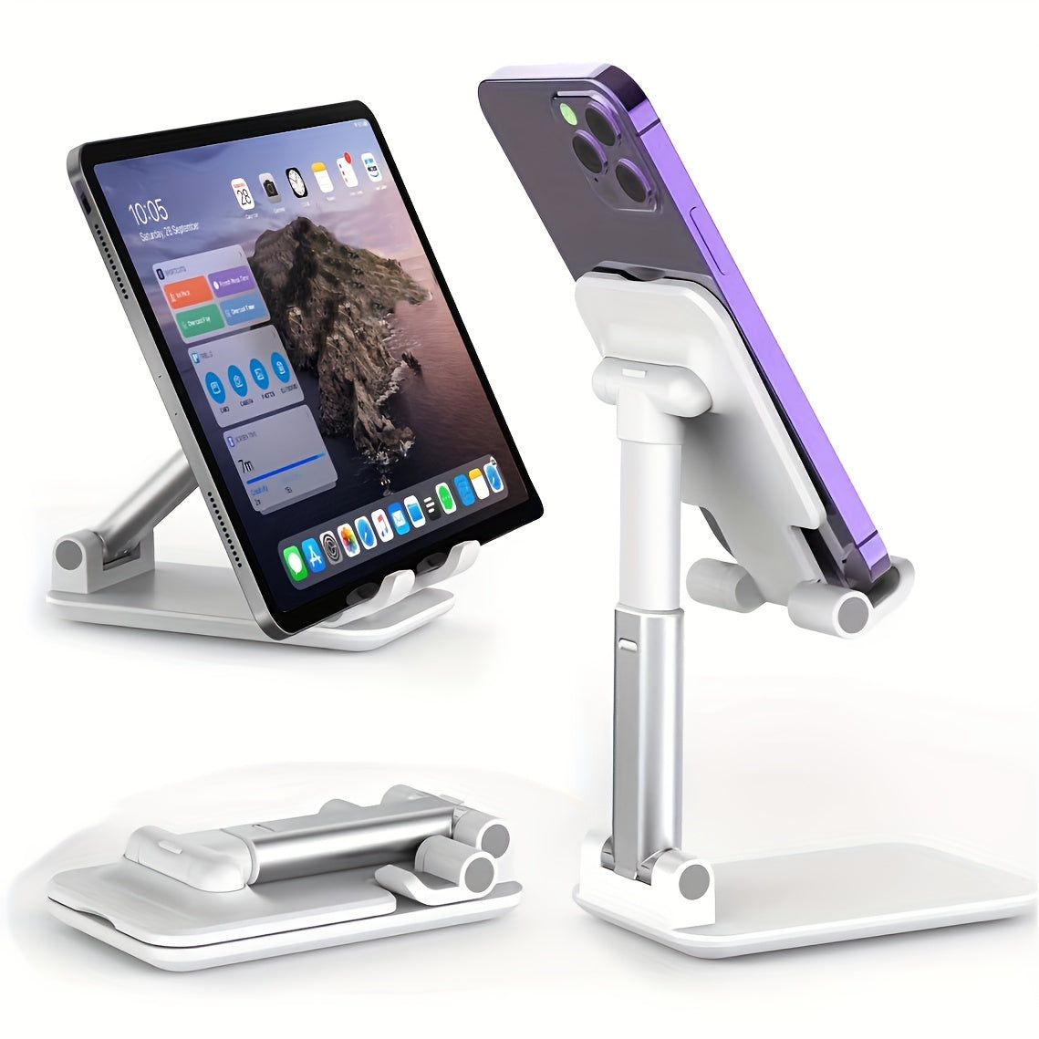 Foldable Mobile Phone Tablet Stand Holder - Adjustable for Smartphone & Tablet or iPad